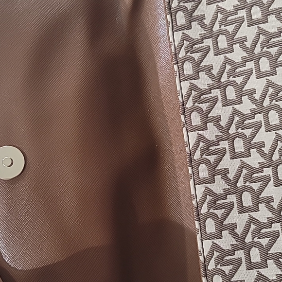 DKNY Red Monogram Clutch Shoulder Bag Purse - Picture 3 of 4